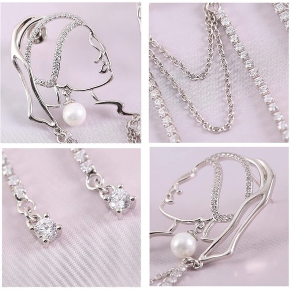 Unique Abstract Face Art Dangle Earrings - Picture 10 of 11